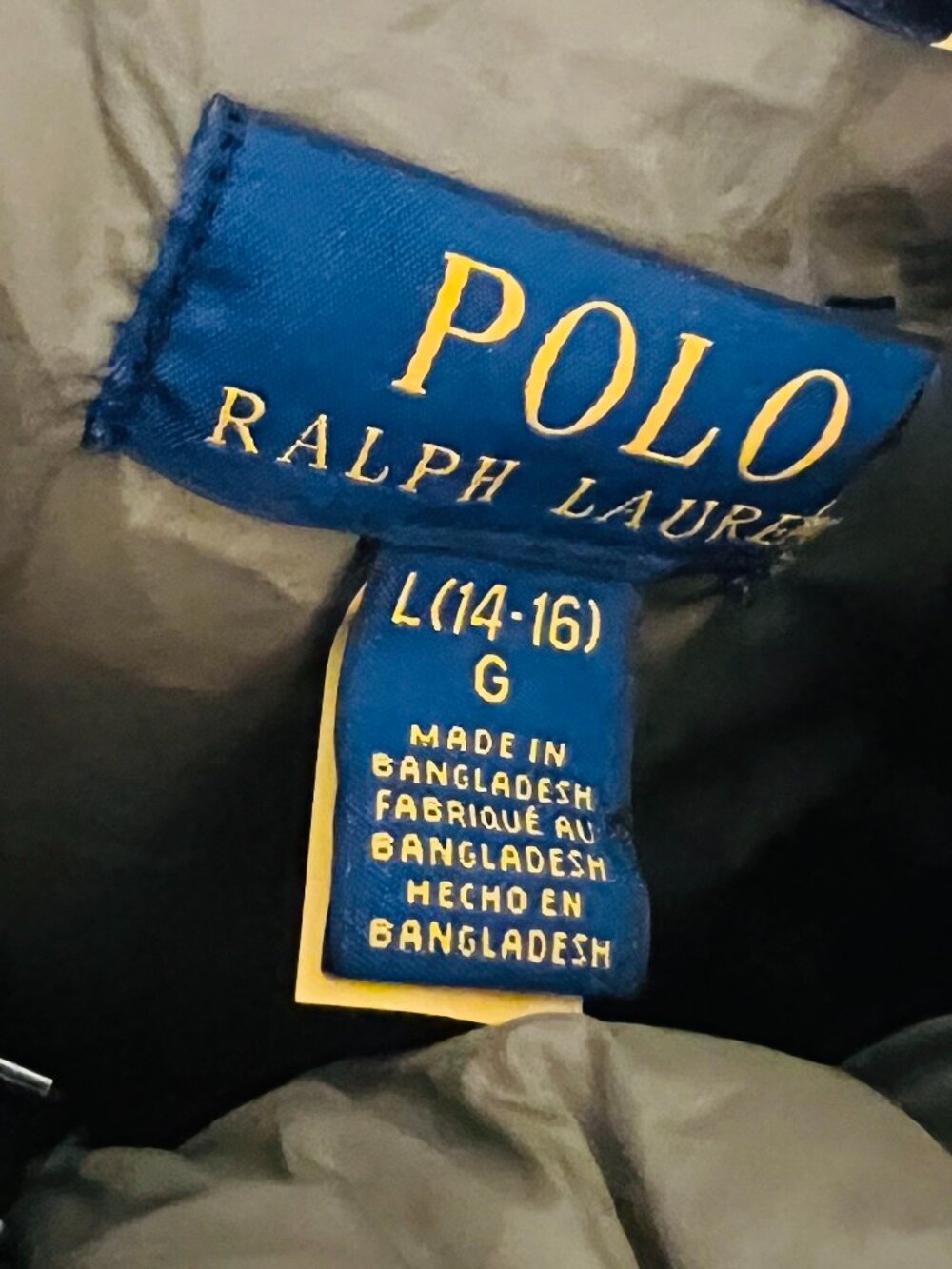 Polo Ralph Lauren Jacket Puffer Coat Size L - Picture 15 of 16